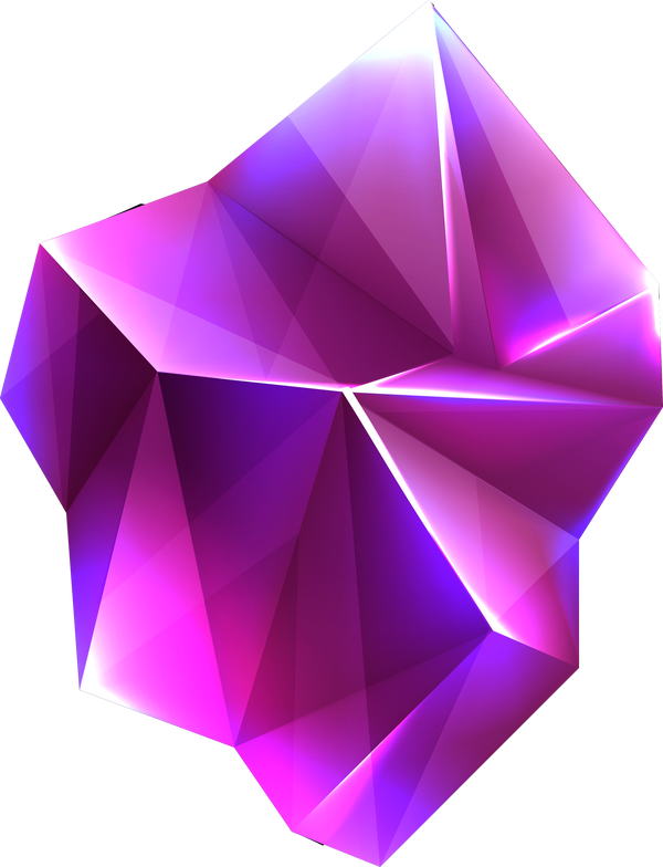 magic crystal light purple or pink gem stones set 2