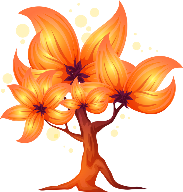 Fantasy alien fairy tree, vector magic plant.
